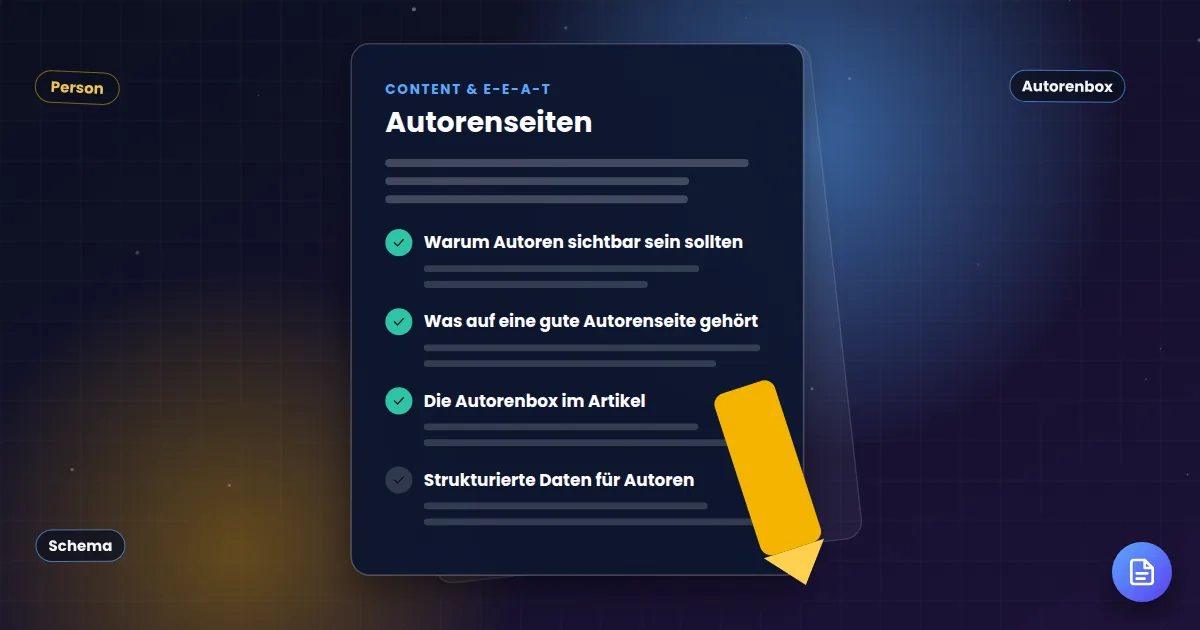 Autorenseiten: Ratgeber-Dokument mit abgehakten Kapiteln