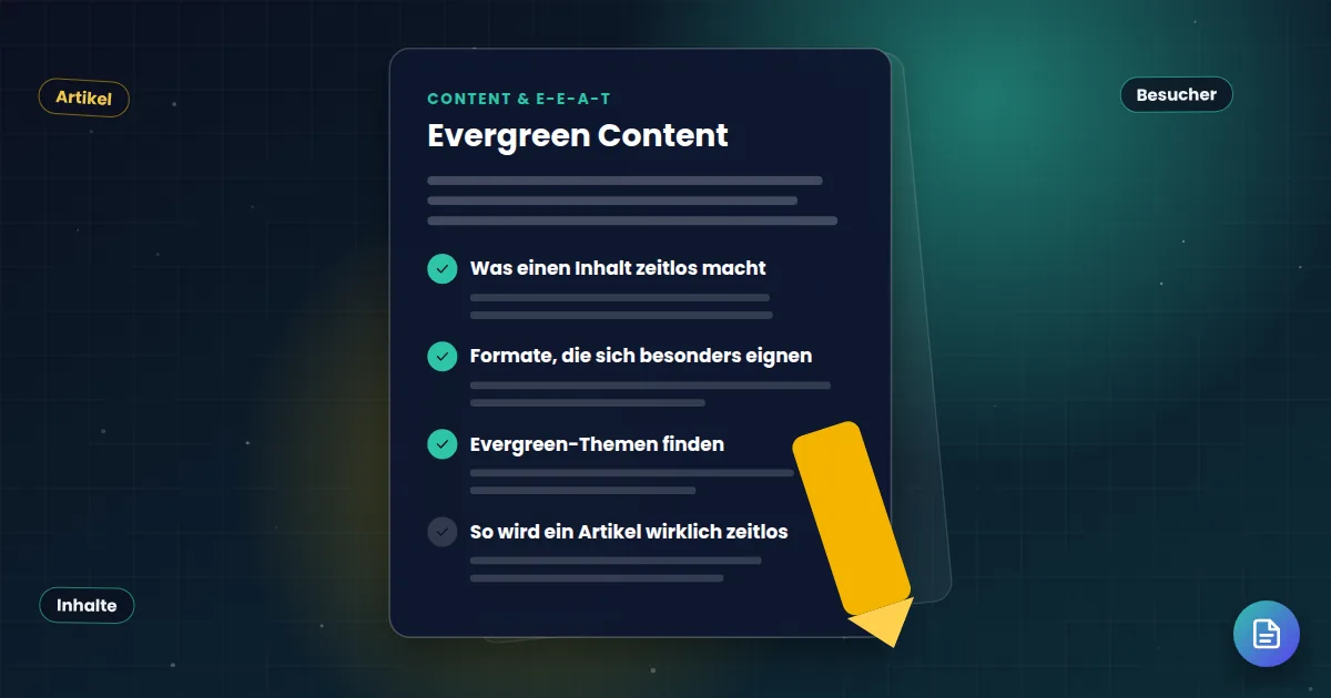 Evergreen Content: Ratgeber-Dokument mit abgehakten Kapiteln
