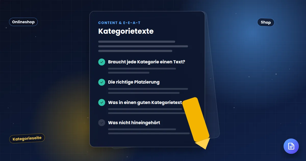 Kategorietexte: Ratgeber-Dokument mit abgehakten Kapiteln