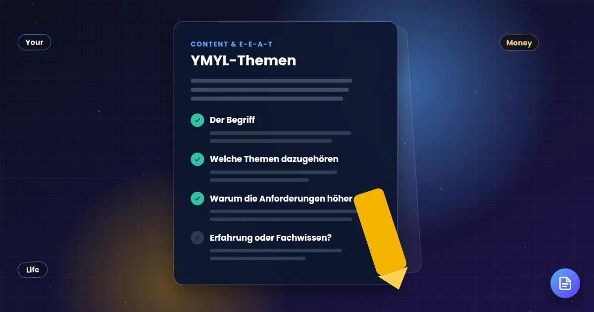 YMYL-Themen: Ratgeber-Dokument mit abgehakten Kapiteln