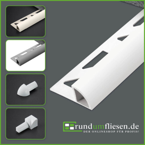 PVC Rundprofil / Viertelkreisprofil aus Kunststoff in verschiedenen Farben